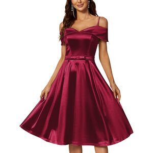 3304 Stunning A-line Bridesmaid Stain Dresses Short Pageant Interview Gown